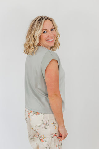 Cap Sleeve Crissy Top - Sage