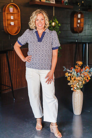 Fall State Of Mind Top - Navy