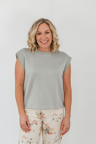 Cap Sleeve Crissy Top - Sage