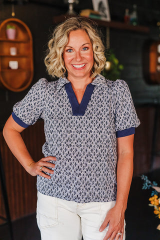 Fall State Of Mind Top - Navy
