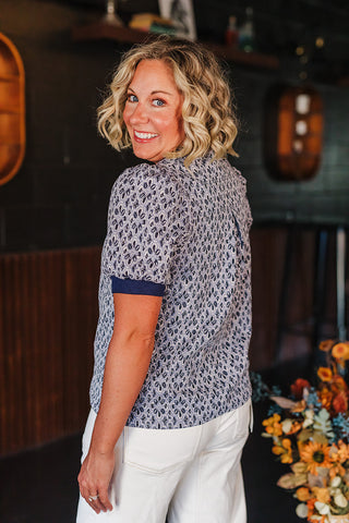 Fall State Of Mind Top - Navy