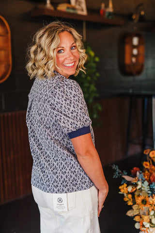 Fall State Of Mind Top - Navy