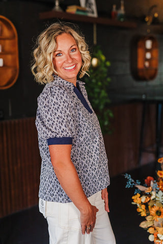 Fall State Of Mind Top - Navy