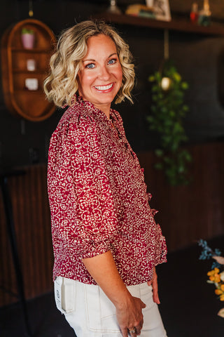 Ball Game Ready Top - Maroon