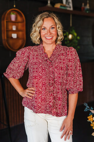Ball Game Ready Top - Maroon