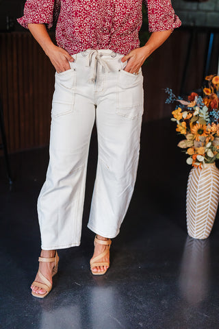 Connie Chameleon Ivory Barrel Risen Jeans