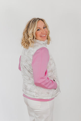 Delilah Puffer Vest - White Camo