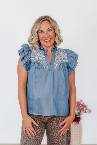 Bella Light Blue Top