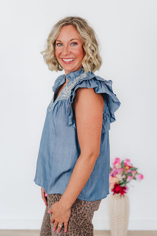 Bella Light Blue Top