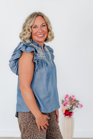 Bella Light Blue Top