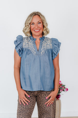 Bella Light Blue Top