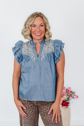 Bella Light Blue Top