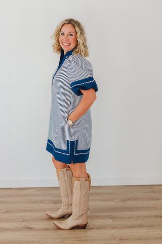 Simply Striped Dress - Indigo