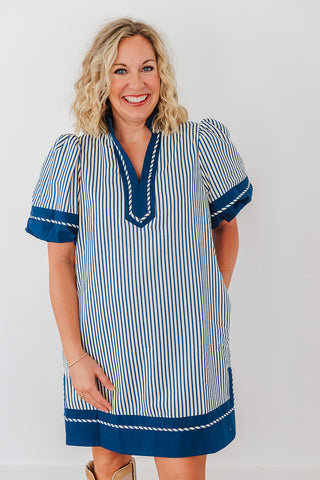 Simply Striped Dress - Indigo