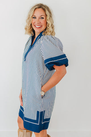 Simply Striped Dress - Indigo