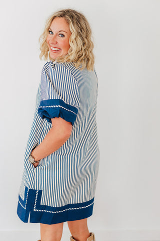 Simply Striped Dress - Indigo