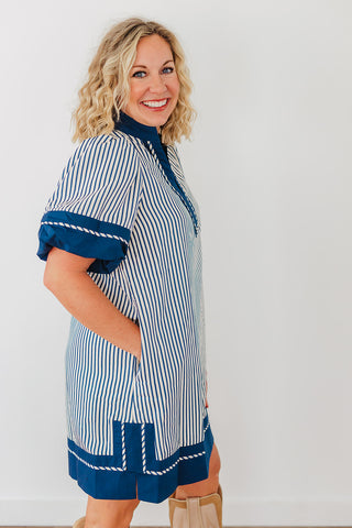 Simply Striped Dress - Indigo