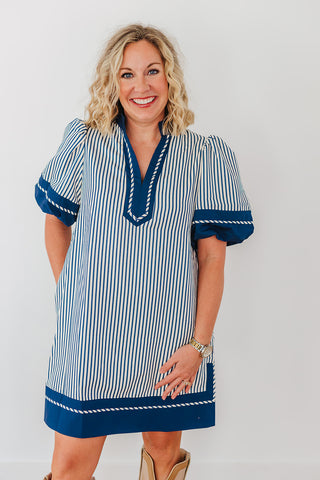 Simply Striped Dress - Indigo