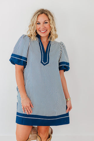 Simply Striped Dress - Indigo