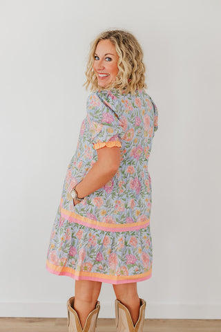 Spring Into Action Dress - Sky Blue