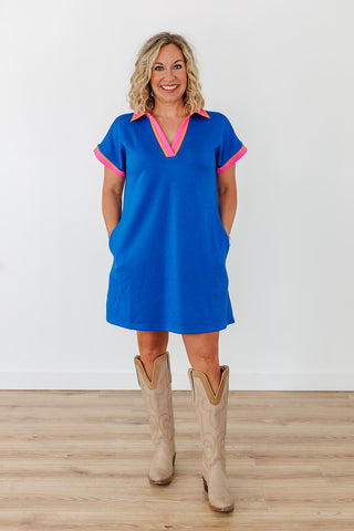 Simple Style Dress - Royal Blue