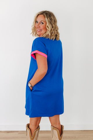 Simple Style Dress - Royal Blue