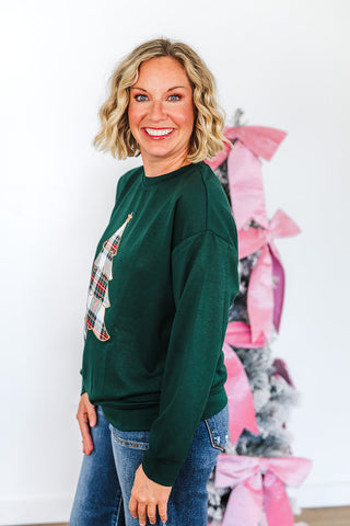 Plaid Christmas Tree Luxe Pullover