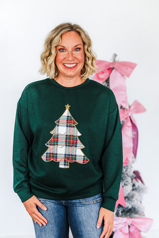 Plaid Christmas Tree Luxe Pullover