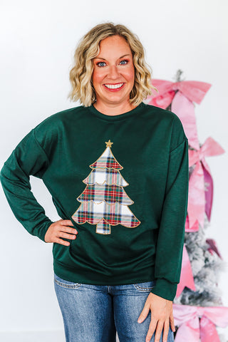 Plaid Christmas Tree Luxe Pullover