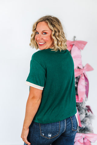 Holiday Spirit Sequin Embroidered Tee