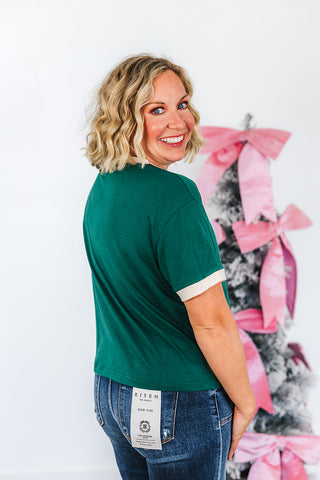 Holiday Spirit Sequin Embroidered Tee
