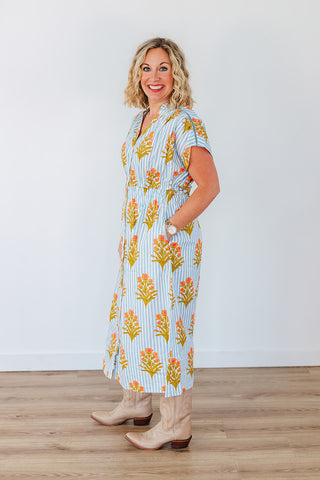 Flower Power Dress - Blue