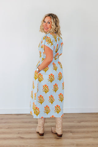 Flower Power Dress - Blue