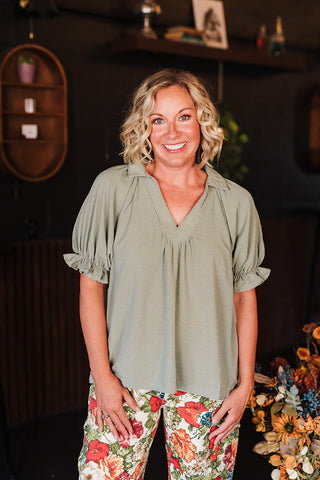 Simply Solid Top - Sage