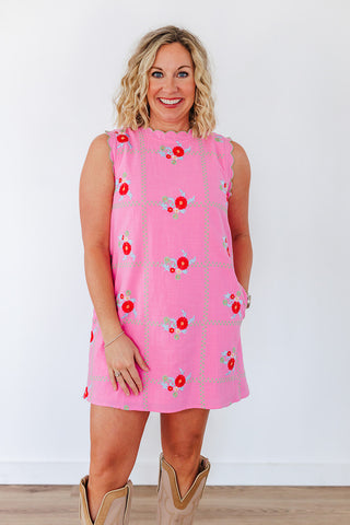 Sweet Spring Style Dress - Pink