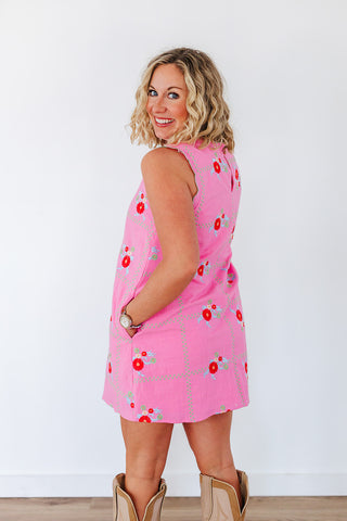 Sweet Spring Style Dress - Pink