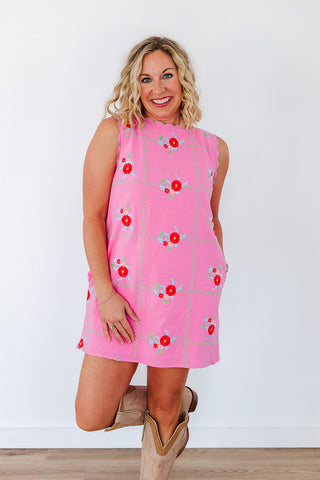 Sweet Spring Style Dress - Pink