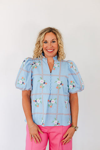 Sweet Spring Style Top - Chambray