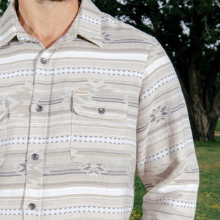 Boquillas Long Sleeve Shirt - Mesilla Chevron Limestone