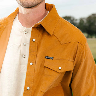 The Wyatt Pearl Snap Long Sleeve Corduroy Shirt - Sandstone