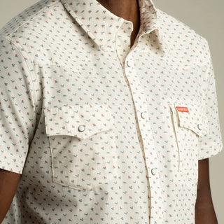 Confluence Tech Short Sleeve Shirt - Tejas Amigos Cream
