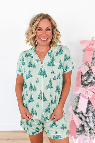 Evergreen Farm SS Button Up Sleep Shirt