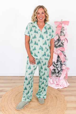 Evergreen Farm SS Button Up Sleep Shirt