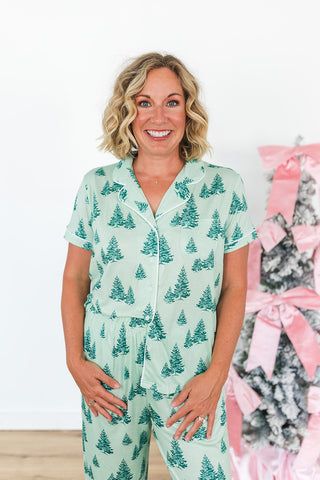 Evergreen Farm SS Button Up Sleep Shirt