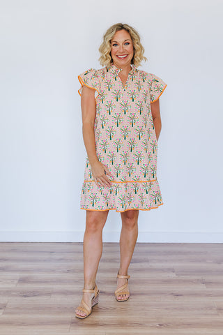 Eliza Ruffle Dress - Pineapple Isle
