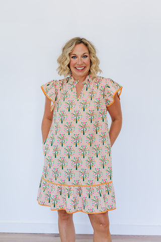Eliza Ruffle Dress - Pineapple Isle