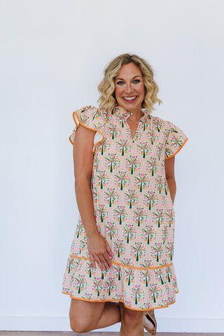 Eliza Ruffle Dress - Pineapple Isle
