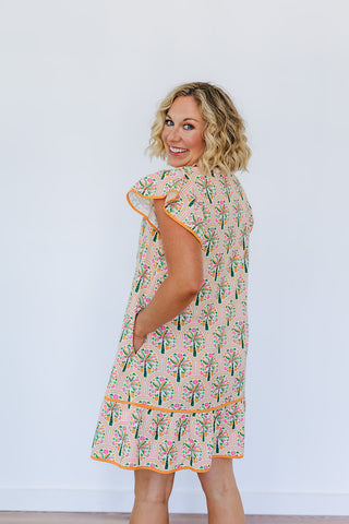 Eliza Ruffle Dress - Pineapple Isle