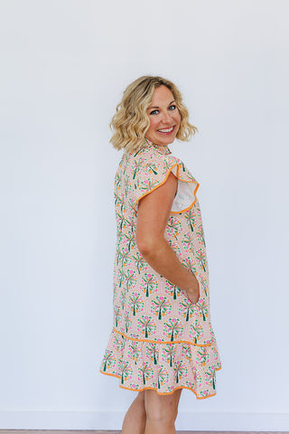 Eliza Ruffle Dress - Pineapple Isle