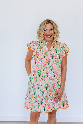 Eliza Ruffle Dress - Pineapple Isle